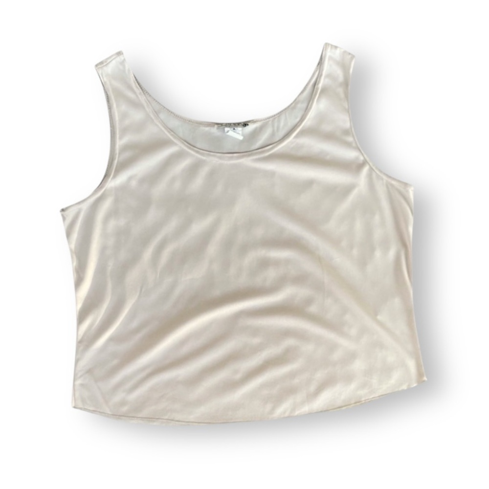 Sleeveless Scoop Tank Top in Cream